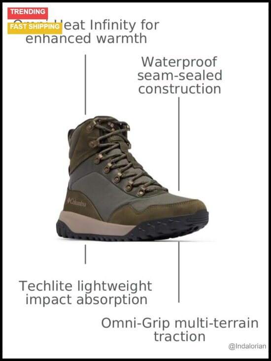 Men\'s Hiking Boots Omni-Heat Infinity Techlite Waterproof Ankle Snow Boots